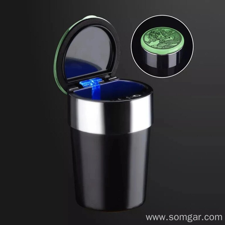 XY500609Y New Design Plastic Car Ashtray Household Ashtray LED Light Glow in the dark Tobacco Smoking Accessories